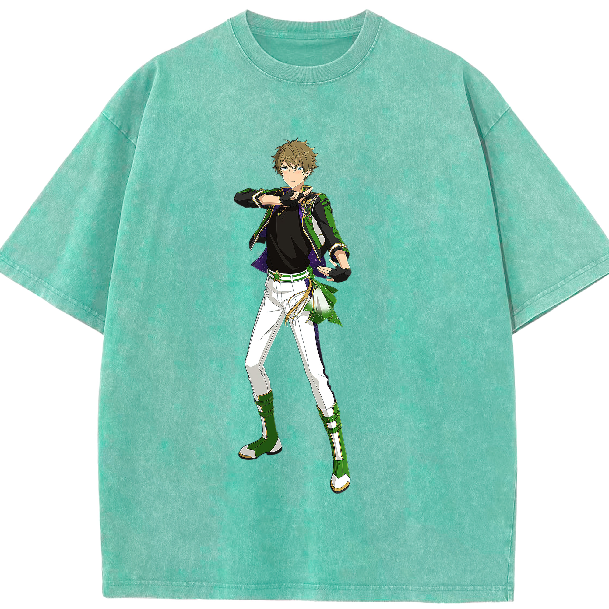 （画像用） あんさんぶるスターズ! Ensemble Stars 綿100% ヴィンテージ風 半袖Tシャツ（フロントプリント）